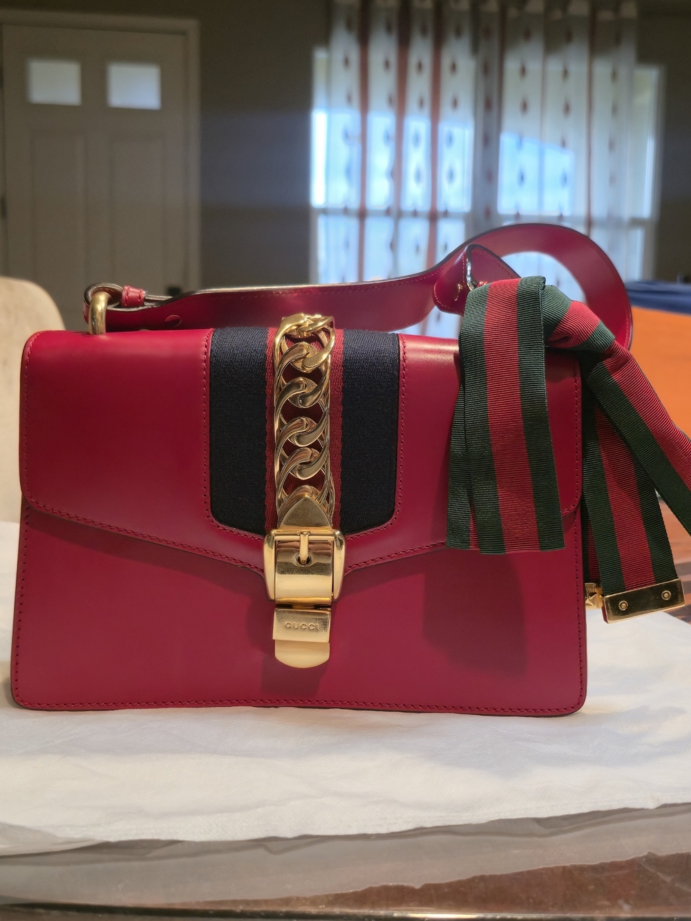 Gucci Red Sylvie Shoulder Bag